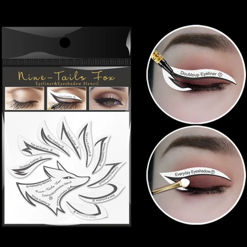 Women Eyes Makeup Stencils Winged Eyeliner Stencil Template Shaping Tools Eyebrows Eye Shadow Makeup Template Tool Stickers Card