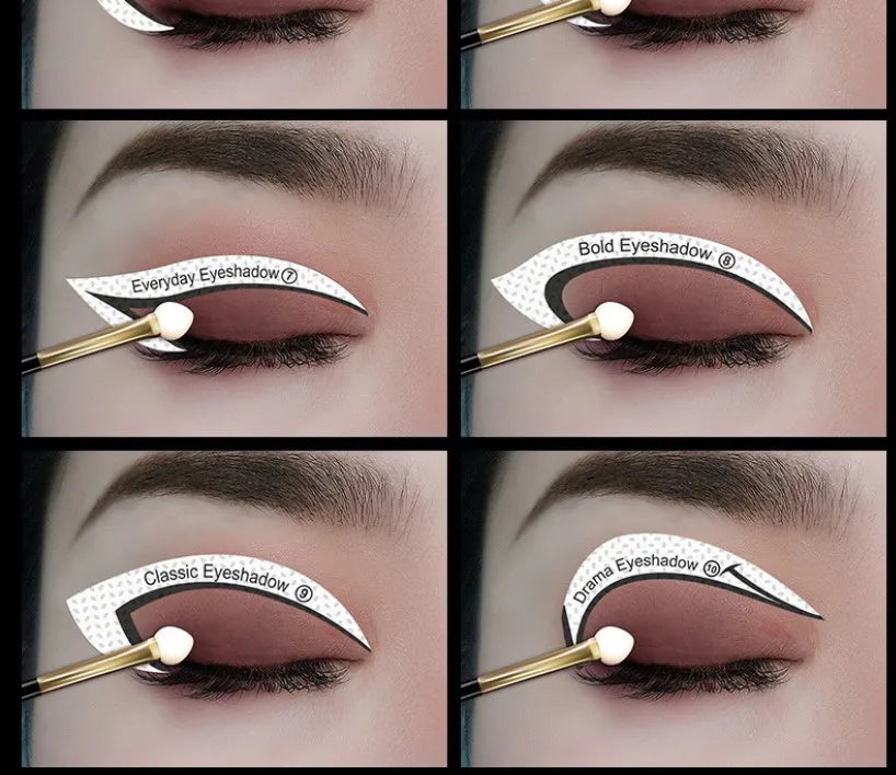Women Eyes Makeup Stencils Winged Eyeliner Stencil Template Shaping Tools Eyebrows Eye Shadow Makeup Template Tool Stickers Card