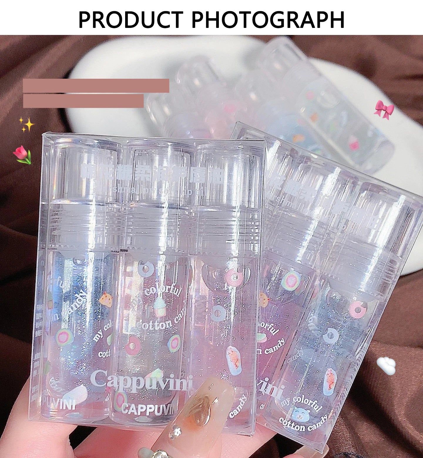 3Pcs/box Transparent Glitter Lip Gloss Set Clear Water Light Lip Glaze Moisturizer Color Changing Lip Oil Jelly Mirror Lipsticks