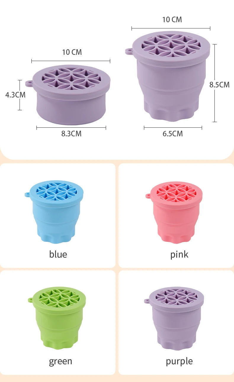 Multifunction Silicone Folding Makeup Brush Cleaning Cup Cleaning and drying 2-in-1 storage cup Beauty Cosmetic Brush Scrub Cup