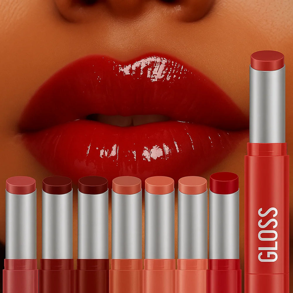 1 pcs Long-Lasting Waterproof Lipstick, Glossy Mirror Finish, Non-Stick Matte Nude Shades for Plumper Lips