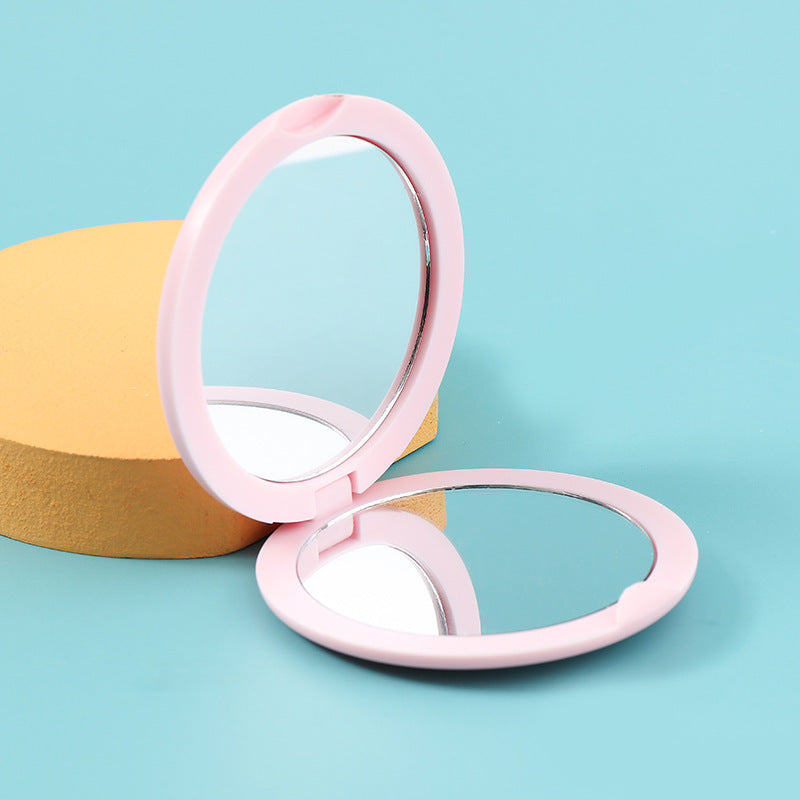 Folding Double-Sided Cosmetic Mirrors for Women Gifts with Flowing Sparkling Sand Mini Makeup Mirror Compact Pocket Mirrors Pink