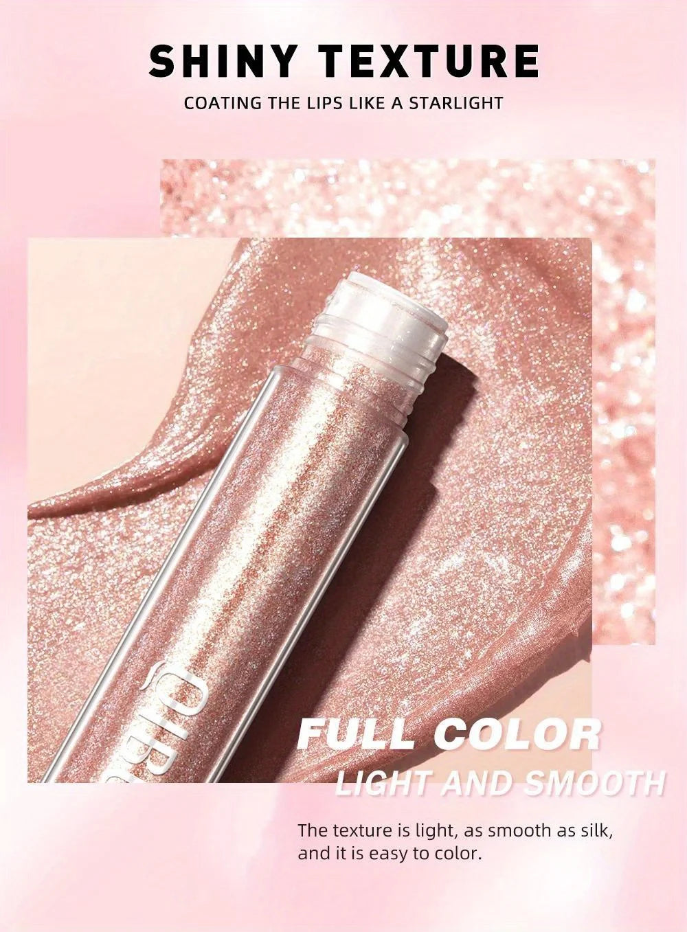 Metallic Glitter Liquid Lipstick Makeup Waterproof Lip Gloss Long-lasting Shimmer Metal Diamond Lip Glaze Tint Charming