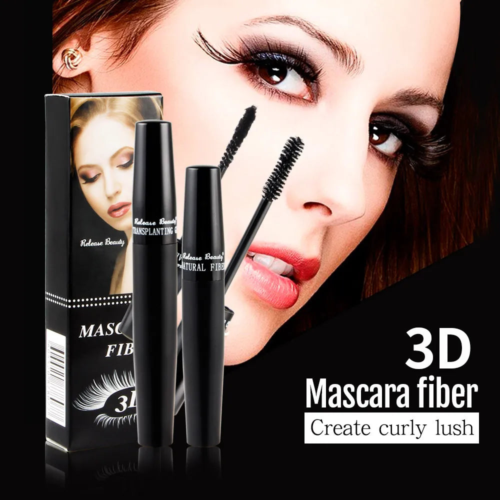 3D Lash Volumizing Mascara 2-Piece Set, Lengthening & Curling Effect, Waterproof Smudge-Proof for Dramatic Long Lashes, Black