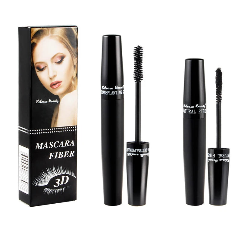 3D Lash Volumizing Mascara 2-Piece Set, Lengthening & Curling Effect, Waterproof Smudge-Proof for Dramatic Long Lashes, Black