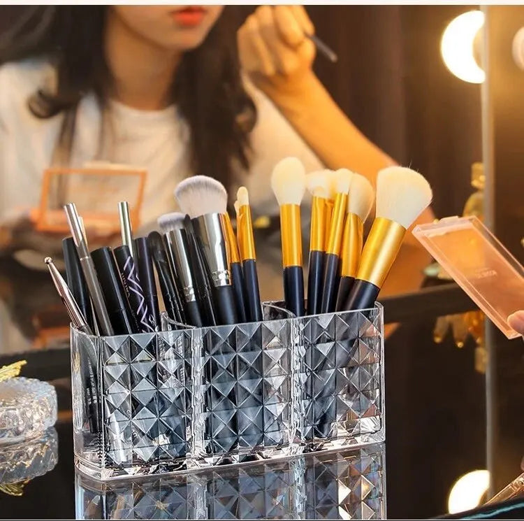 1Pcs/2Pcs Diamond Patterned Mirror Cabinet Storage Box, Bathroom, Bathroom, Cosmetics, Lipstick Storage Rack