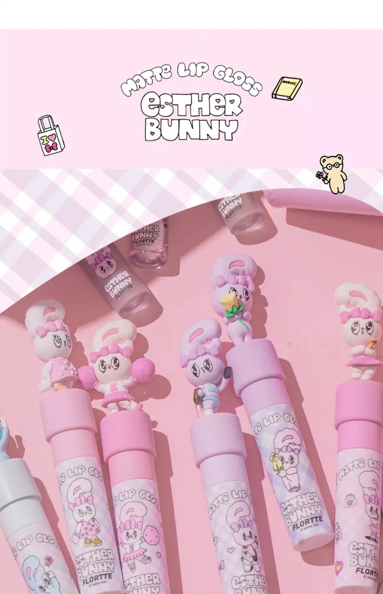 FLORTTE ×MIKKO ×ESTHER BUNNY CREAMY LIP CREAM Ice lens lip glaze water gloss lipstick
