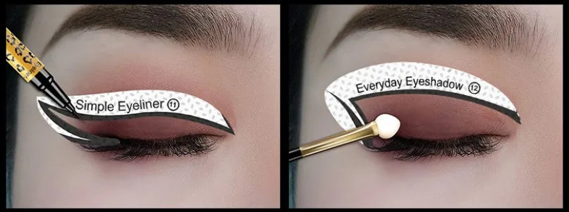 Women Eyes Makeup Stencils Winged Eyeliner Stencil Template Shaping Tools Eyebrows Eye Shadow Makeup Template Tool Stickers Card