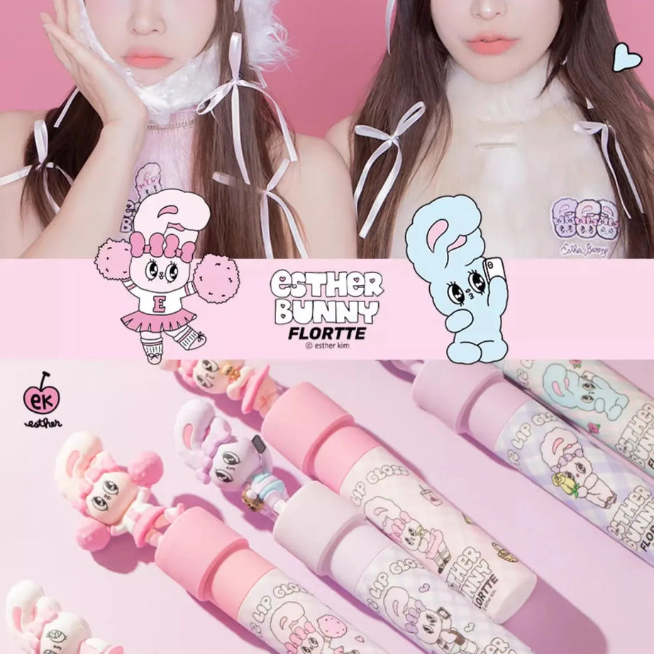 FLORTTE ×MIKKO ×ESTHER BUNNY CREAMY LIP CREAM Ice lens lip glaze water gloss lipstick