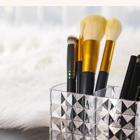 1Pcs/2Pcs Diamond Patterned Mirror Cabinet Storage Box, Bathroom, Bathroom, Cosmetics, Lipstick Storage Rack