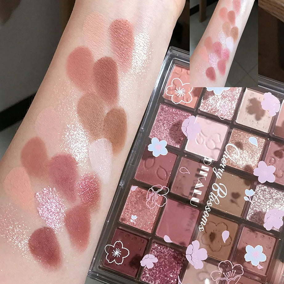 DIKALU Evening Cherry Dance Eyeshadow Tray 20 Color Large Plate Pearl Matte Bright Milk Tea Color Affordable Spring