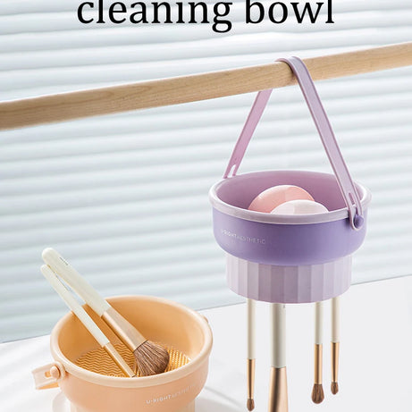 Makeup Brush Cleaning Bowl Beauty Egg Cleaning Tool Storage Set Brush Powder Puff Dry Cleaning Silicone Drying Shelf