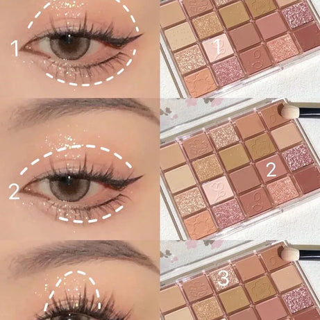 DIKALU Evening Cherry Dance Eyeshadow Tray 20 Color Large Plate Pearl Matte Bright Milk Tea Color Affordable Spring