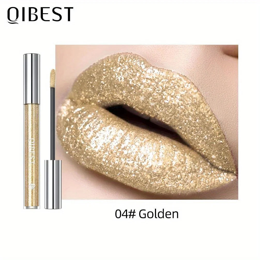 Metallic Glitter Liquid Lipstick Makeup Waterproof Lip Gloss Long-lasting Shimmer Metal Diamond Lip Glaze Tint Charming
