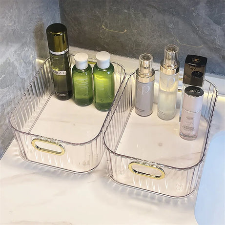 Rectangular Desktop Cosmetic Storage Drawer Stackable Storage Box Acrylic Rack Sundries Snack Makeup Storage Basket Organizer