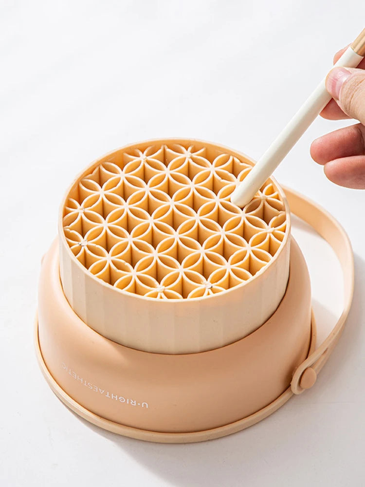Makeup Brush Cleaning Bowl Beauty Egg Cleaning Tool Storage Set Brush Powder Puff Dry Cleaning Silicone Drying Shelf
