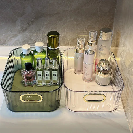 Rectangular Desktop Cosmetic Storage Drawer Stackable Storage Box Acrylic Rack Sundries Snack Makeup Storage Basket Organizer