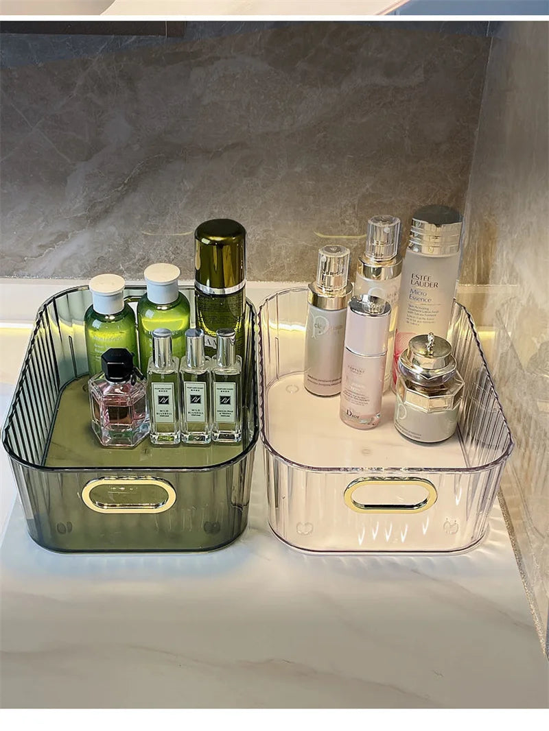 Rectangular Desktop Cosmetic Storage Drawer Stackable Storage Box Acrylic Rack Sundries Snack Makeup Storage Basket Organizer