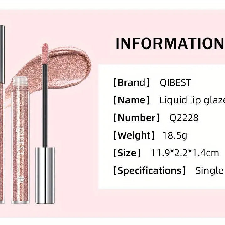Metallic Glitter Liquid Lipstick Makeup Waterproof Lip Gloss Long-lasting Shimmer Metal Diamond Lip Glaze Tint Charming