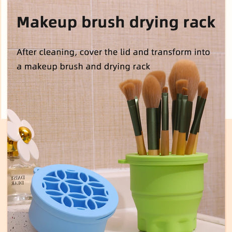 Multifunction Silicone Folding Makeup Brush Cleaning Cup Cleaning and drying 2-in-1 storage cup Beauty Cosmetic Brush Scrub Cup