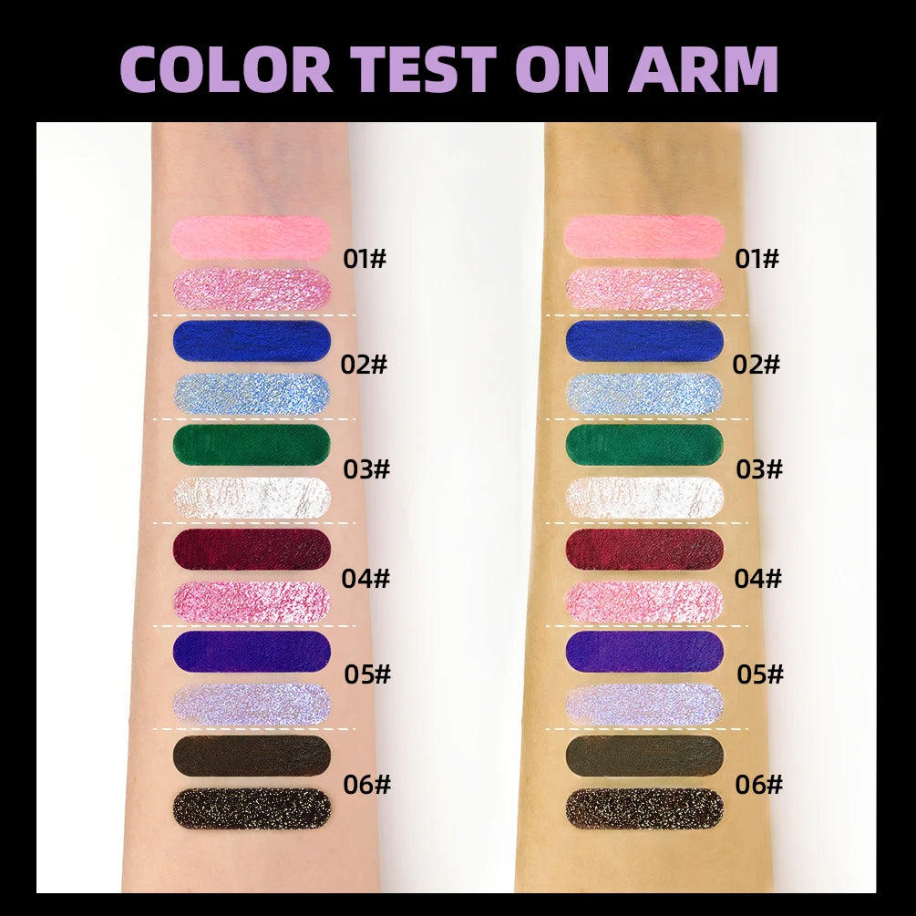 QIBEST Double Ended Diamond Glitter Mascara Lasting Colored Mascara Eyelashes Pink Blue Green Red Voluminous Mascara Rimel