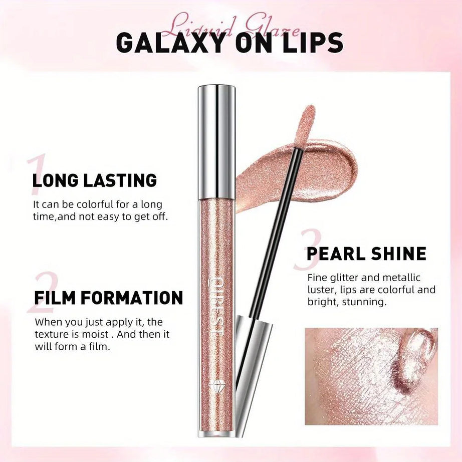 Metallic Glitter Liquid Lipstick Makeup Waterproof Lip Gloss Long-lasting Shimmer Metal Diamond Lip Glaze Tint Charming