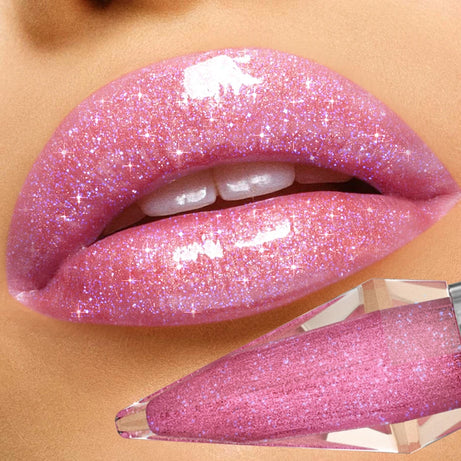 8 Color Glitter Shimmer Lip Gloss Moisturizing Lip Tinted Fuller Lip Effect Diamond Liquid Lipstick Makeup Sexy Lip Care Gifts
