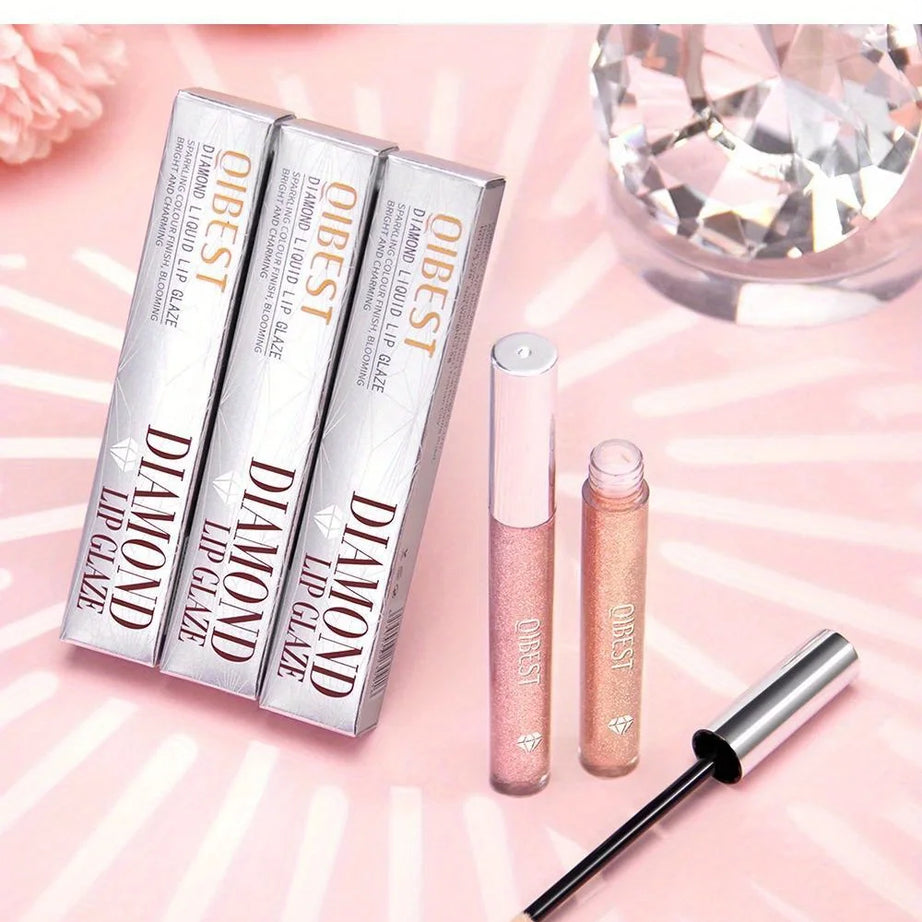 Metallic Glitter Liquid Lipstick Makeup Waterproof Lip Gloss Long-lasting Shimmer Metal Diamond Lip Glaze Tint Charming