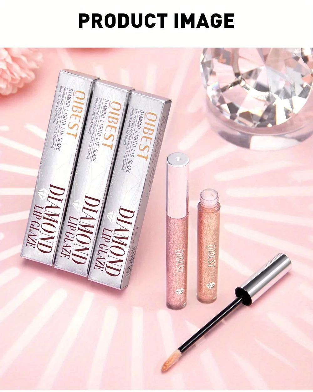 Metallic Glitter Liquid Lipstick Makeup Waterproof Lip Gloss Long-lasting Shimmer Metal Diamond Lip Glaze Tint Charming