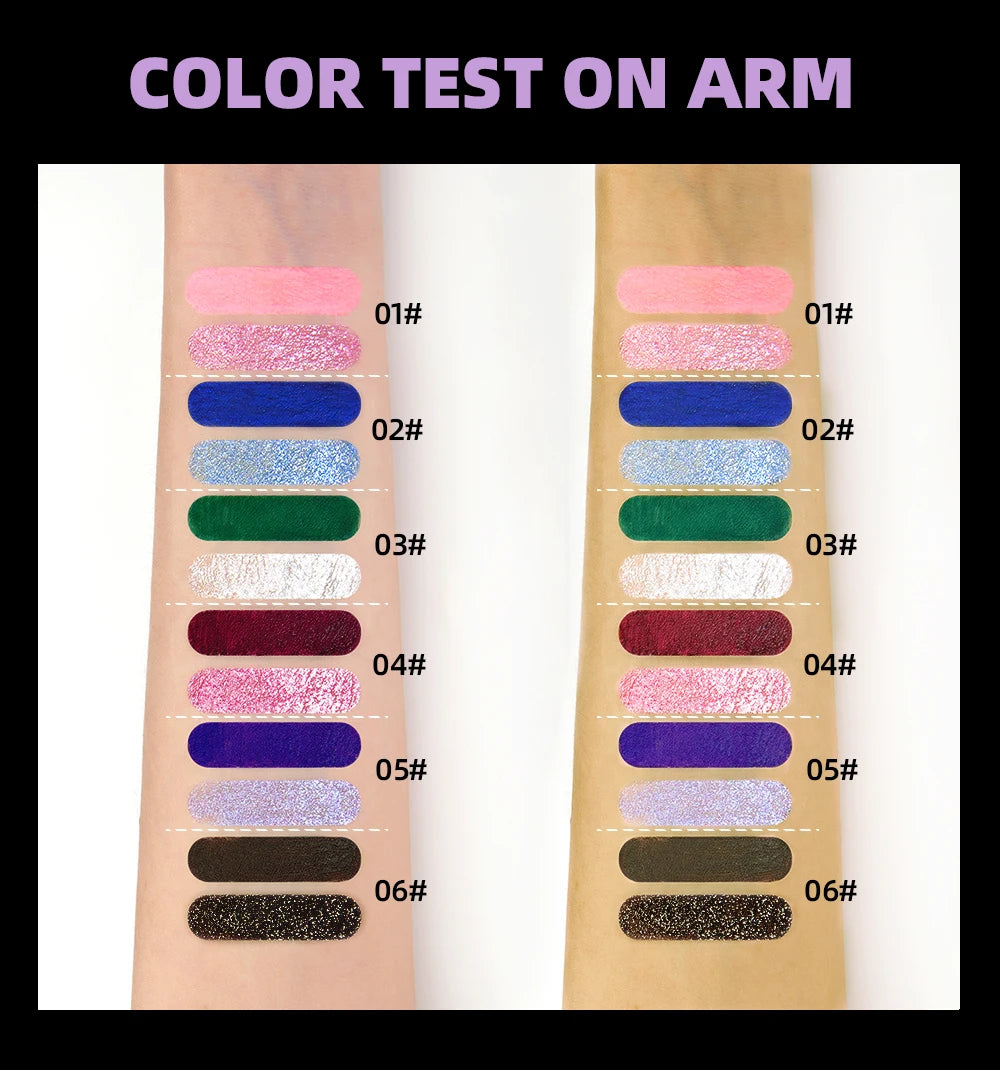 QIBEST Double Ended Diamond Glitter Mascara Lasting Colored Mascara Eyelashes Pink Blue Green Red Voluminous Mascara Rimel