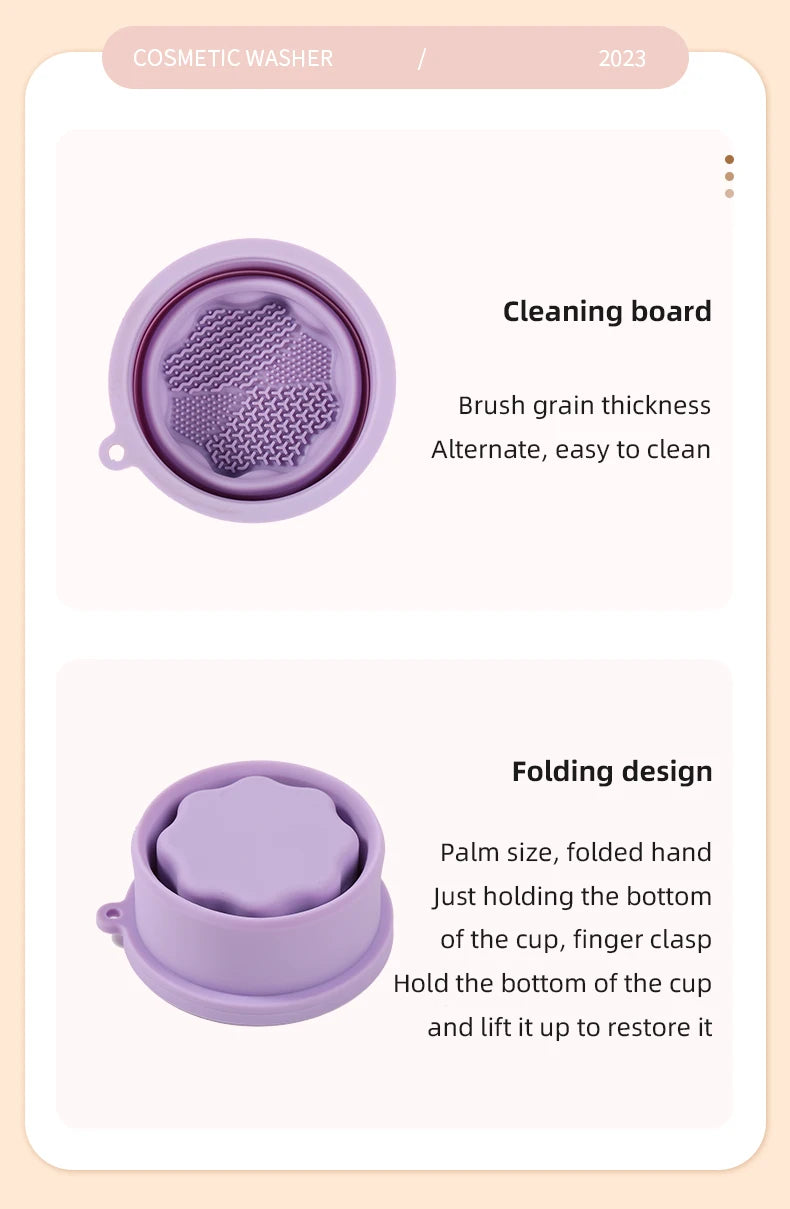 Multifunction Silicone Folding Makeup Brush Cleaning Cup Cleaning and drying 2-in-1 storage cup Beauty Cosmetic Brush Scrub Cup