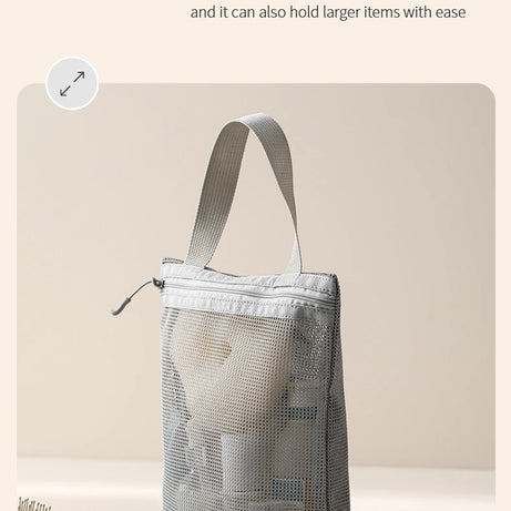 23x26cm Portable Toiletry Bag with Handy Handle Large Capacity Mesh Toiletry  Storage Bag Makeup Bag for Business Trips Travel