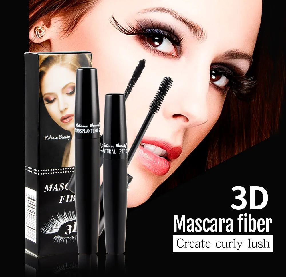 3D Lash Volumizing Mascara 2-Piece Set, Lengthening & Curling Effect, Waterproof Smudge-Proof for Dramatic Long Lashes, Black