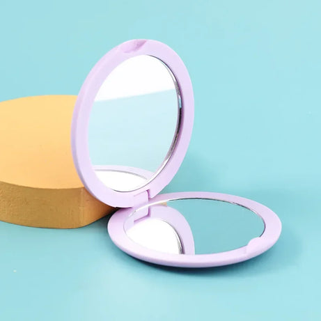 Folding Double-Sided Cosmetic Mirrors for Women Gifts with Flowing Sparkling Sand Mini Makeup Mirror Compact Pocket Mirrors Pink