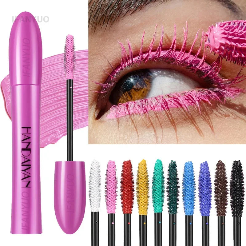 Pink Brown Eyelashes Mascara Colorful Stage Makeup Colored Mascara Cream Blue Green Lasting Waterproof Mascara Curling Eyelashes