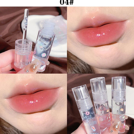 3Pcs/box Transparent Glitter Lip Gloss Set Clear Water Light Lip Glaze Moisturizer Color Changing Lip Oil Jelly Mirror Lipsticks