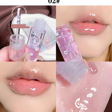 3Pcs/box Transparent Glitter Lip Gloss Set Clear Water Light Lip Glaze Moisturizer Color Changing Lip Oil Jelly Mirror Lipsticks