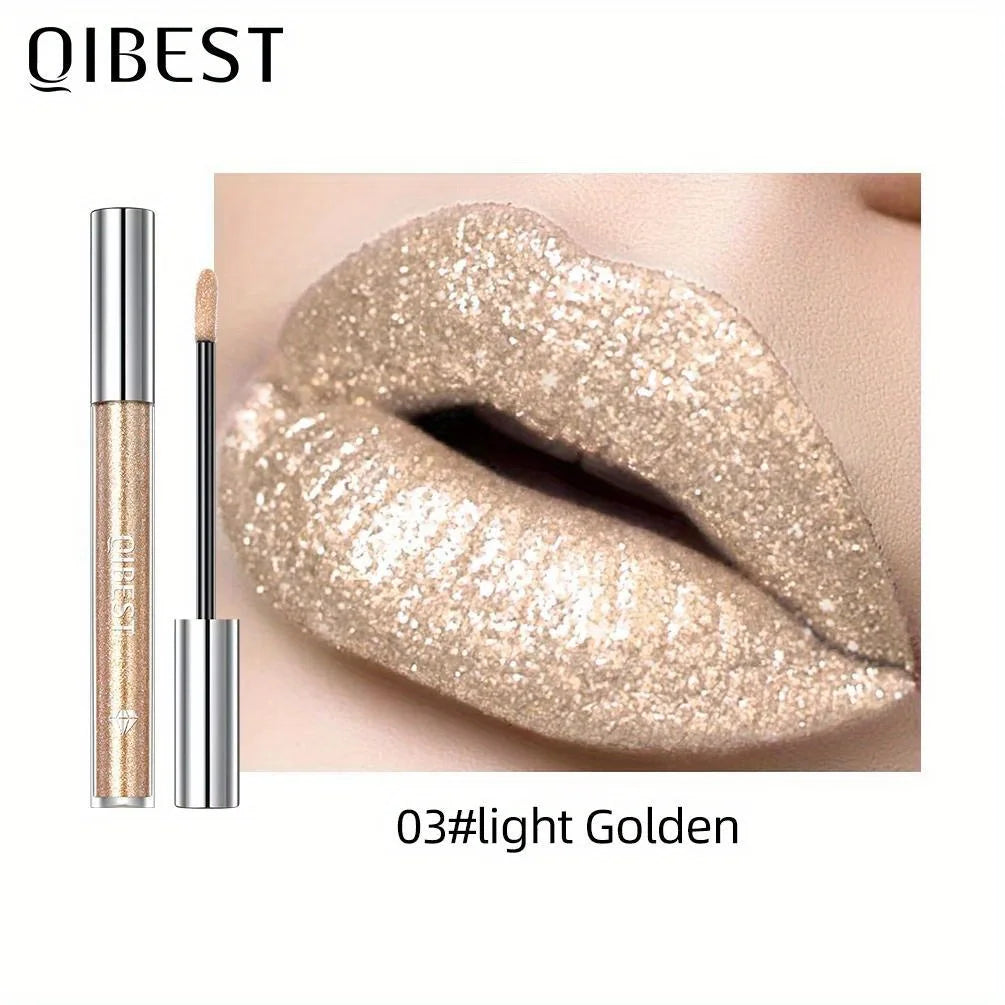 Metallic Glitter Liquid Lipstick Makeup Waterproof Lip Gloss Long-lasting Shimmer Metal Diamond Lip Glaze Tint Charming