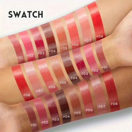 1 pcs Long-Lasting Waterproof Lipstick, Glossy Mirror Finish, Non-Stick Matte Nude Shades for Plumper Lips