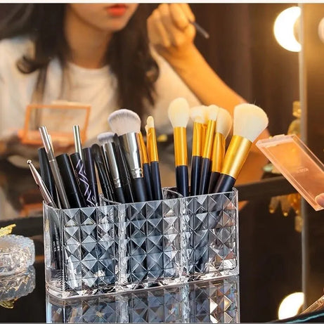 1Pcs/2Pcs Diamond Patterned Mirror Cabinet Storage Box, Bathroom, Bathroom, Cosmetics, Lipstick Storage Rack
