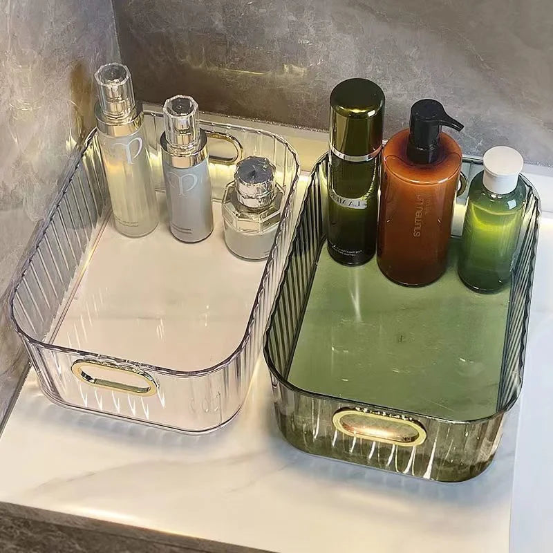 Rectangular Desktop Cosmetic Storage Drawer Stackable Storage Box Acrylic Rack Sundries Snack Makeup Storage Basket Organizer